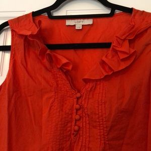 Loft sleeveless tank, ruffle detail